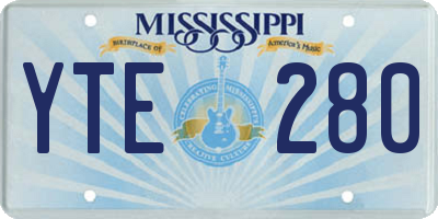 MS license plate YTE280