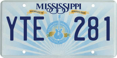 MS license plate YTE281
