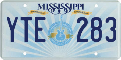 MS license plate YTE283
