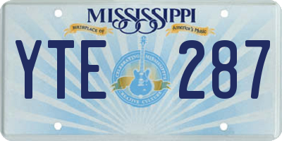 MS license plate YTE287