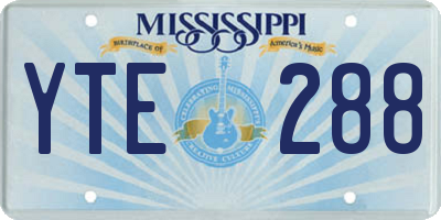 MS license plate YTE288
