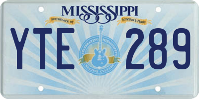 MS license plate YTE289
