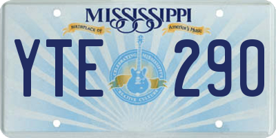MS license plate YTE290