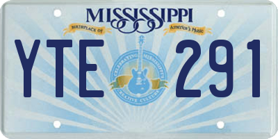 MS license plate YTE291