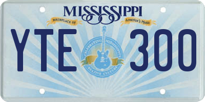 MS license plate YTE300