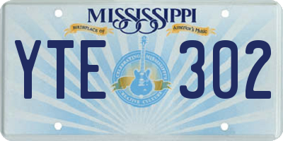 MS license plate YTE302