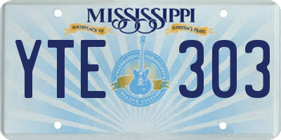 MS license plate YTE303