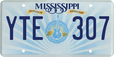 MS license plate YTE307