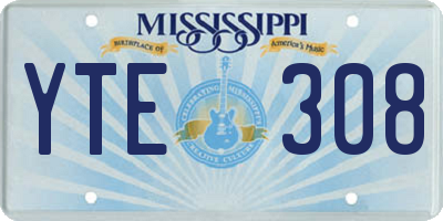 MS license plate YTE308