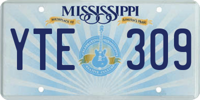 MS license plate YTE309