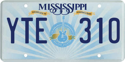 MS license plate YTE310