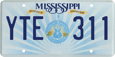 MS license plate YTE311