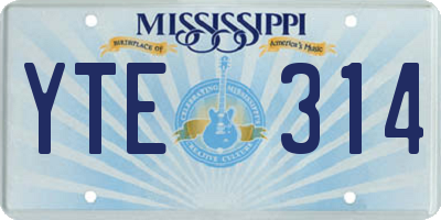 MS license plate YTE314