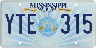 MS license plate YTE315