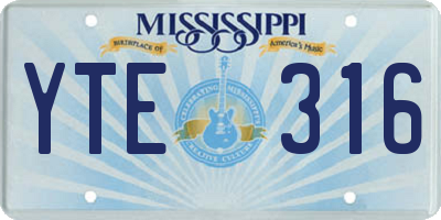 MS license plate YTE316