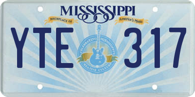 MS license plate YTE317