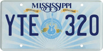 MS license plate YTE320