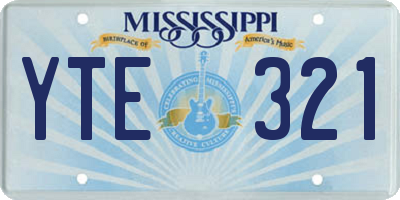 MS license plate YTE321