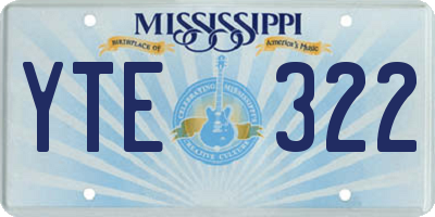 MS license plate YTE322