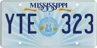 MS license plate YTE323
