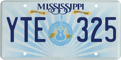 MS license plate YTE325