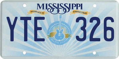 MS license plate YTE326