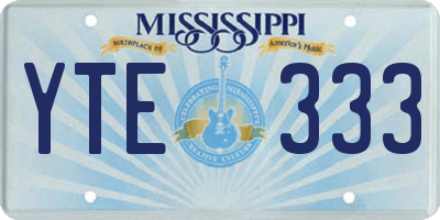 MS license plate YTE333