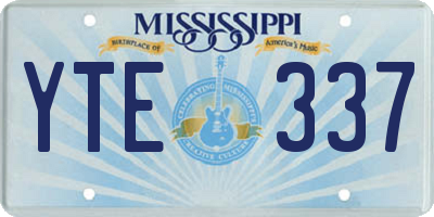 MS license plate YTE337
