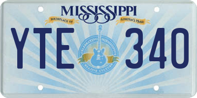 MS license plate YTE340