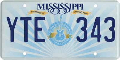 MS license plate YTE343