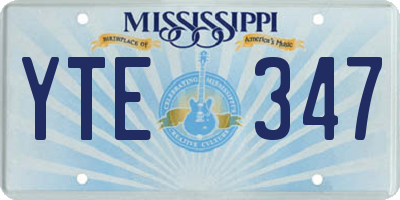 MS license plate YTE347