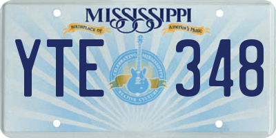 MS license plate YTE348