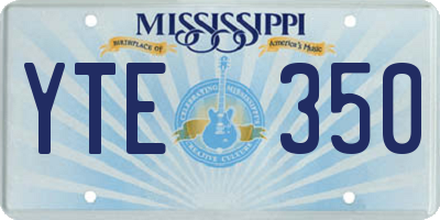 MS license plate YTE350