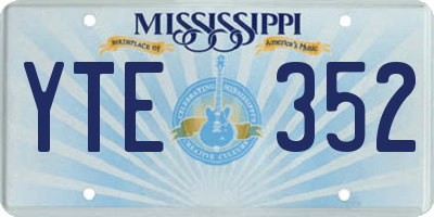 MS license plate YTE352