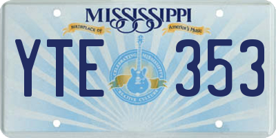 MS license plate YTE353