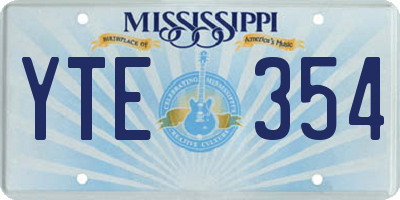 MS license plate YTE354