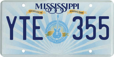 MS license plate YTE355