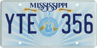 MS license plate YTE356