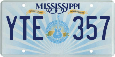 MS license plate YTE357
