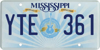 MS license plate YTE361