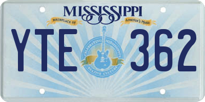 MS license plate YTE362