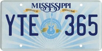 MS license plate YTE365