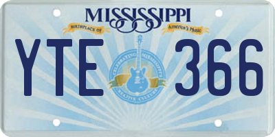 MS license plate YTE366