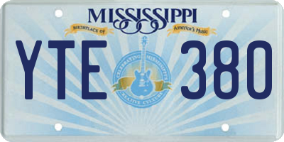 MS license plate YTE380