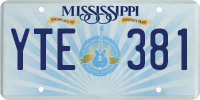 MS license plate YTE381