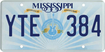 MS license plate YTE384