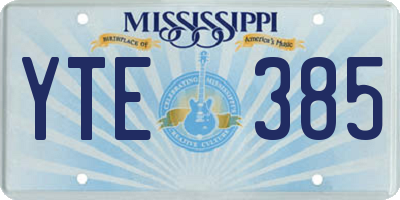 MS license plate YTE385