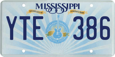 MS license plate YTE386