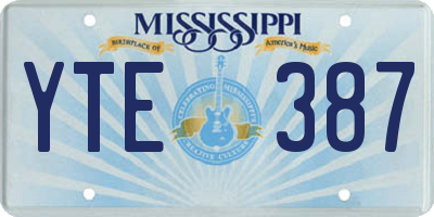 MS license plate YTE387