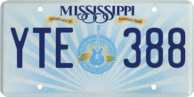 MS license plate YTE388